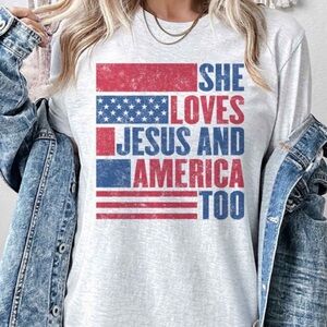 NWT Loves Jesus & America Tee